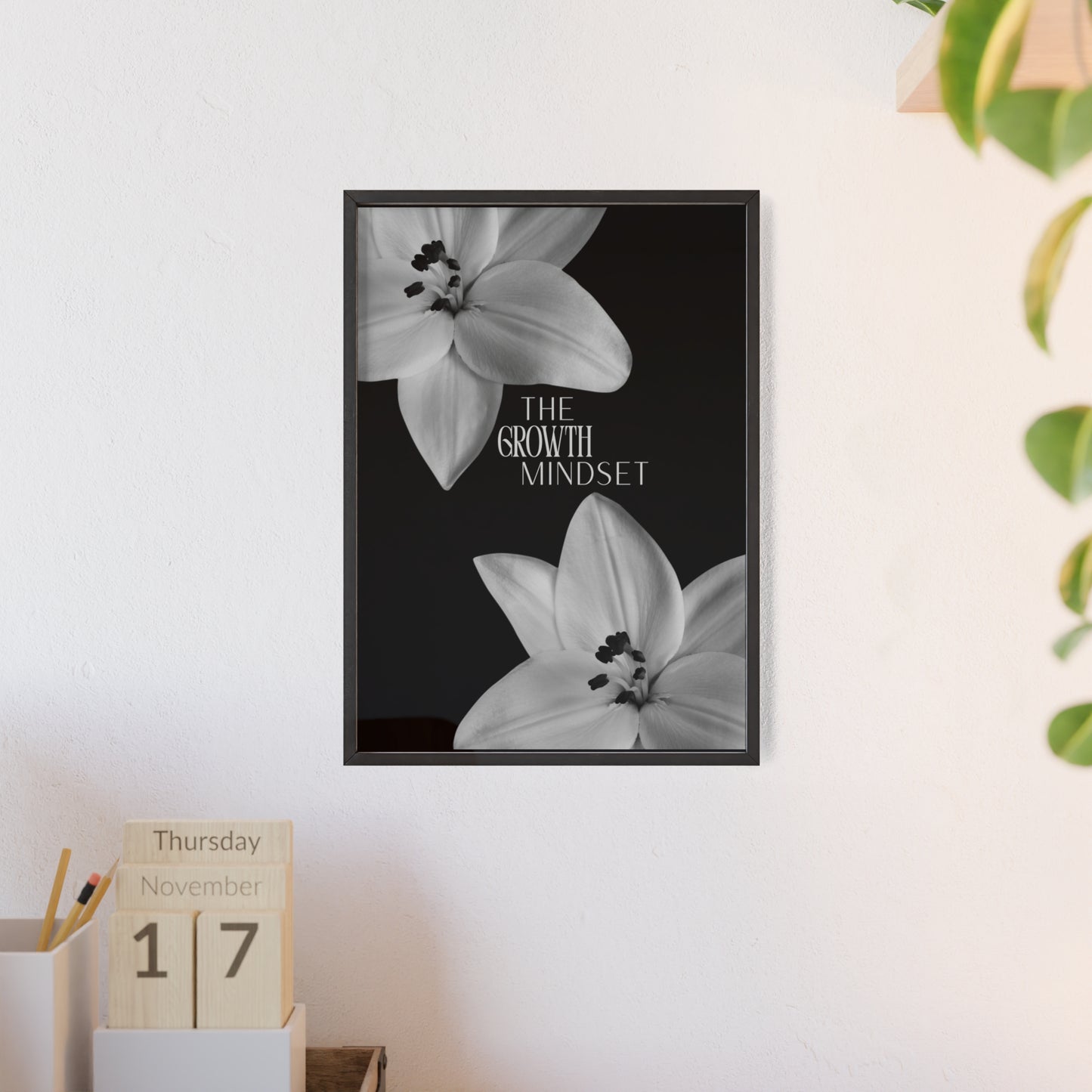 The Growth Mindset Monochrome Framed Poster