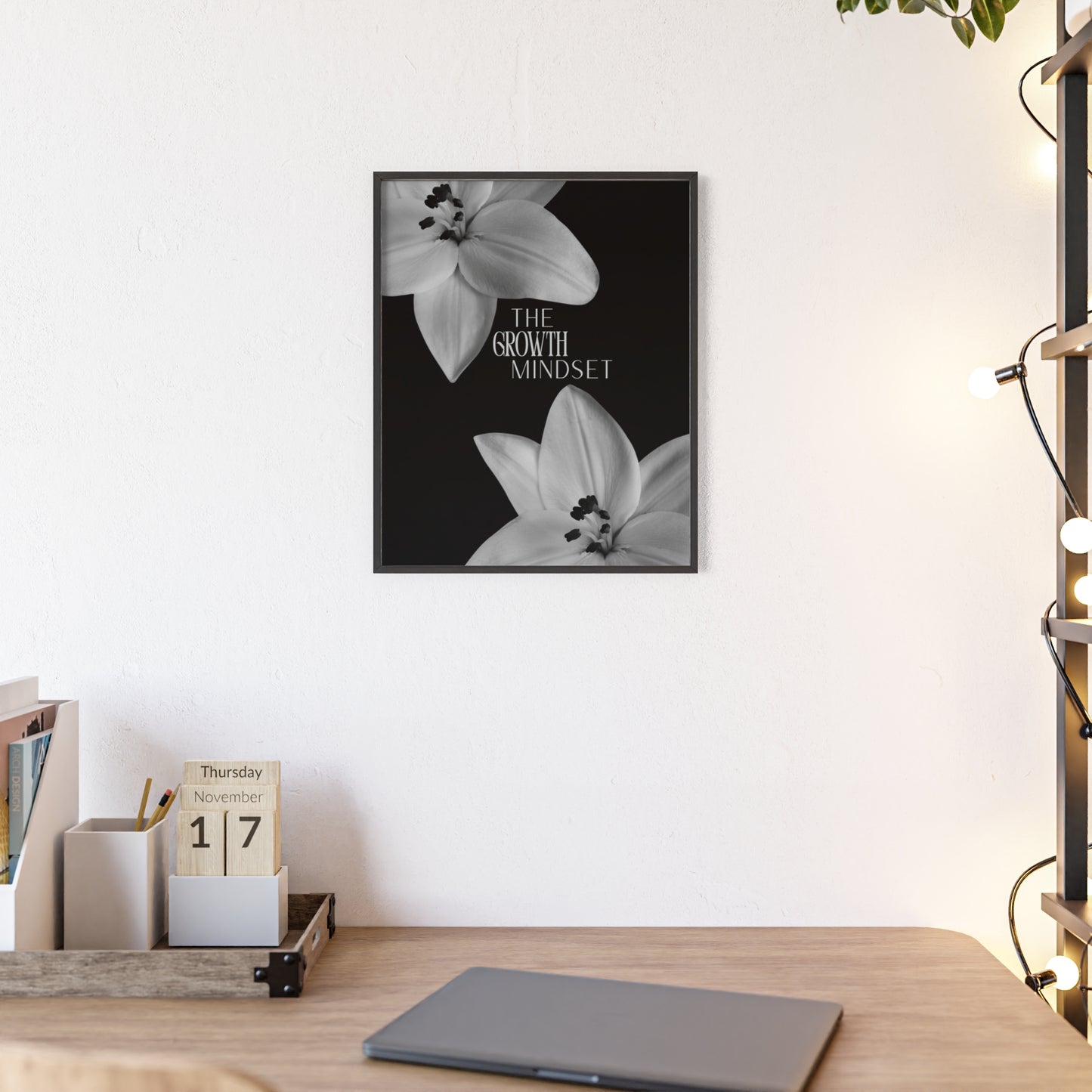 The Growth Mindset Monochrome Framed Poster