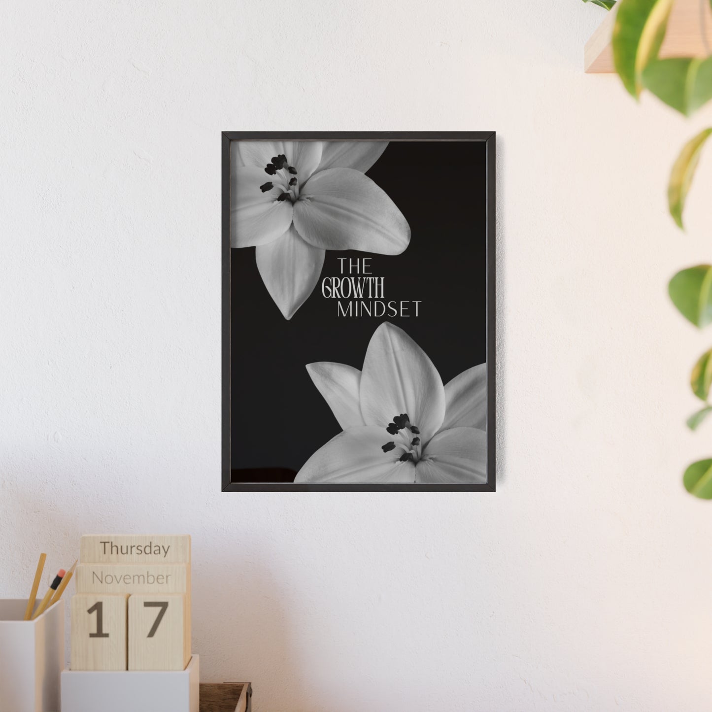 The Growth Mindset Monochrome Framed Poster