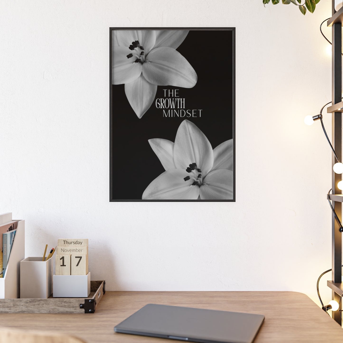 The Growth Mindset Monochrome Framed Poster
